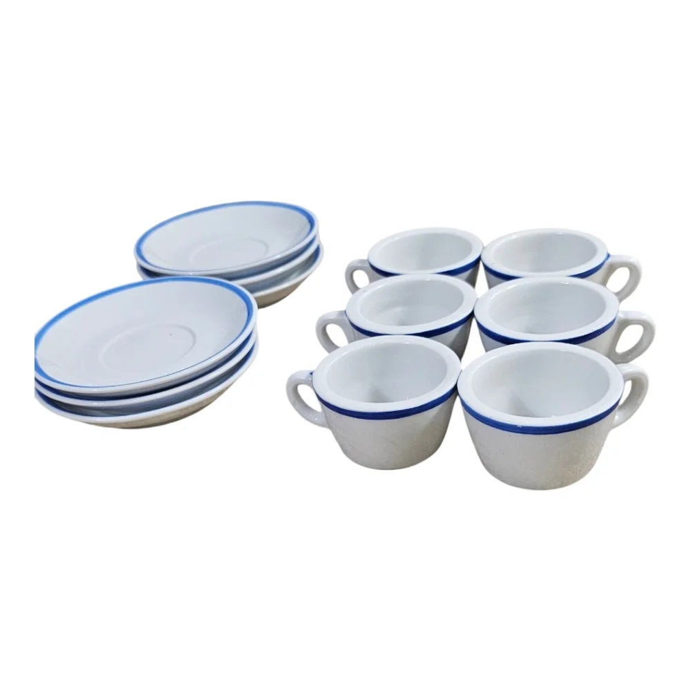 Vintage Elegant Blue and White China Tea/Espresso 12 Piece Set - Picture 4 of 8